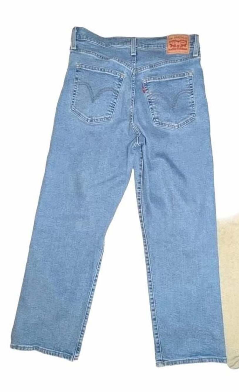 Levi's Ribcage Straight Ankle Jeans Size 31 Medium Wash Denim - Picture 6 of 12